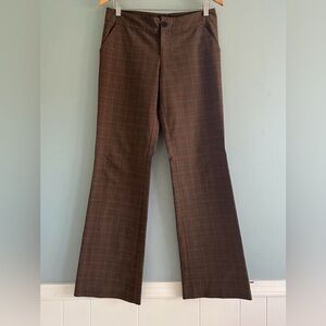 Vintage Y2K Guess Brown Plaid Tailored Flare Pants